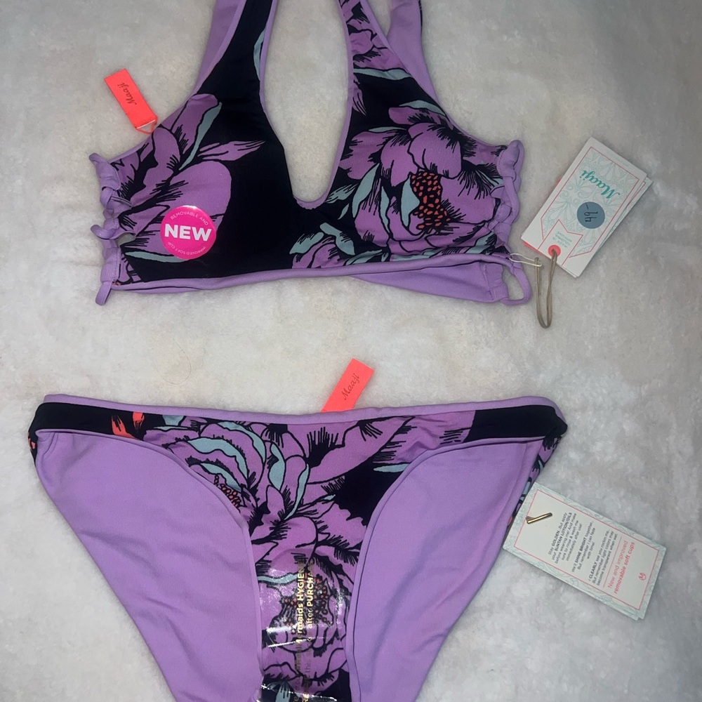 Maaji lilac blossom bikini set NWT